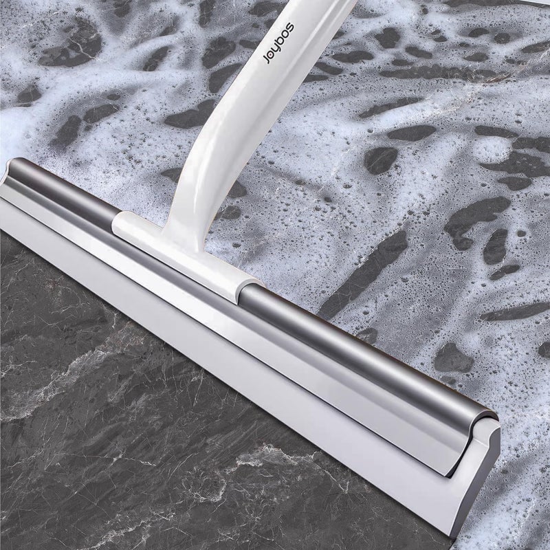 Joybos Rubber Floor Squeegee for Smooth Surface Concrete Floor, Tile Floor, Heavy Duty Garage Shower Floor Squeegee Broom for Removing Water, Commercial Scrubber Mop with Adjustable Long Handle (XL) - Image 1